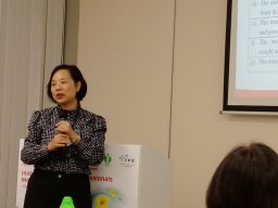 Ms Elina Wu, Senior Lecturer, presenting the mentors' and mentees' feedback analysis summary